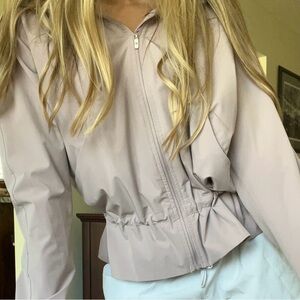 Light Purple/Mauve Lululemon Athletica Hooded Zip Jacket  - Cinch Waist